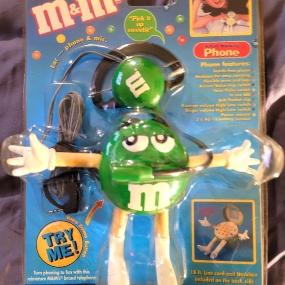 Vintage Land Line Green M&M Phone - Picture 1 of 4